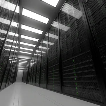 Server racks in a modern data center