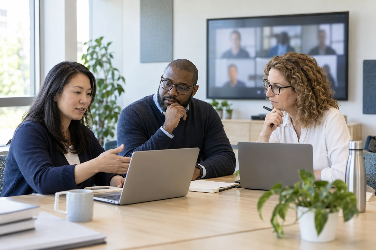 Technical team working on digital workplace